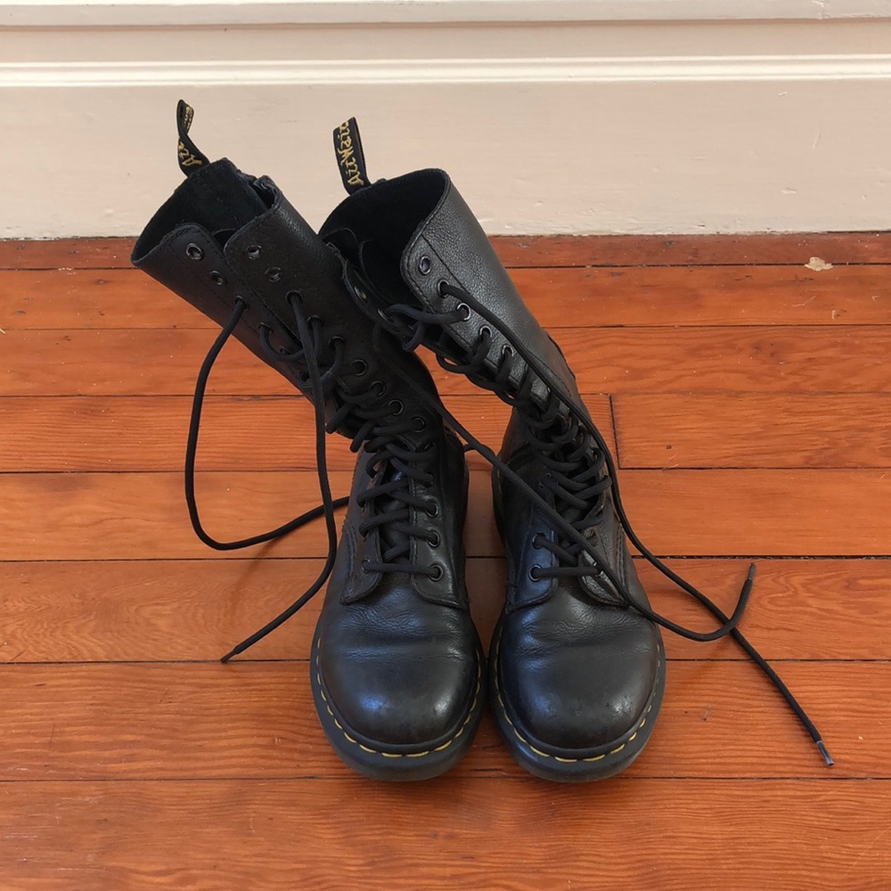 Black Leather Dr. Marten Tall Boots